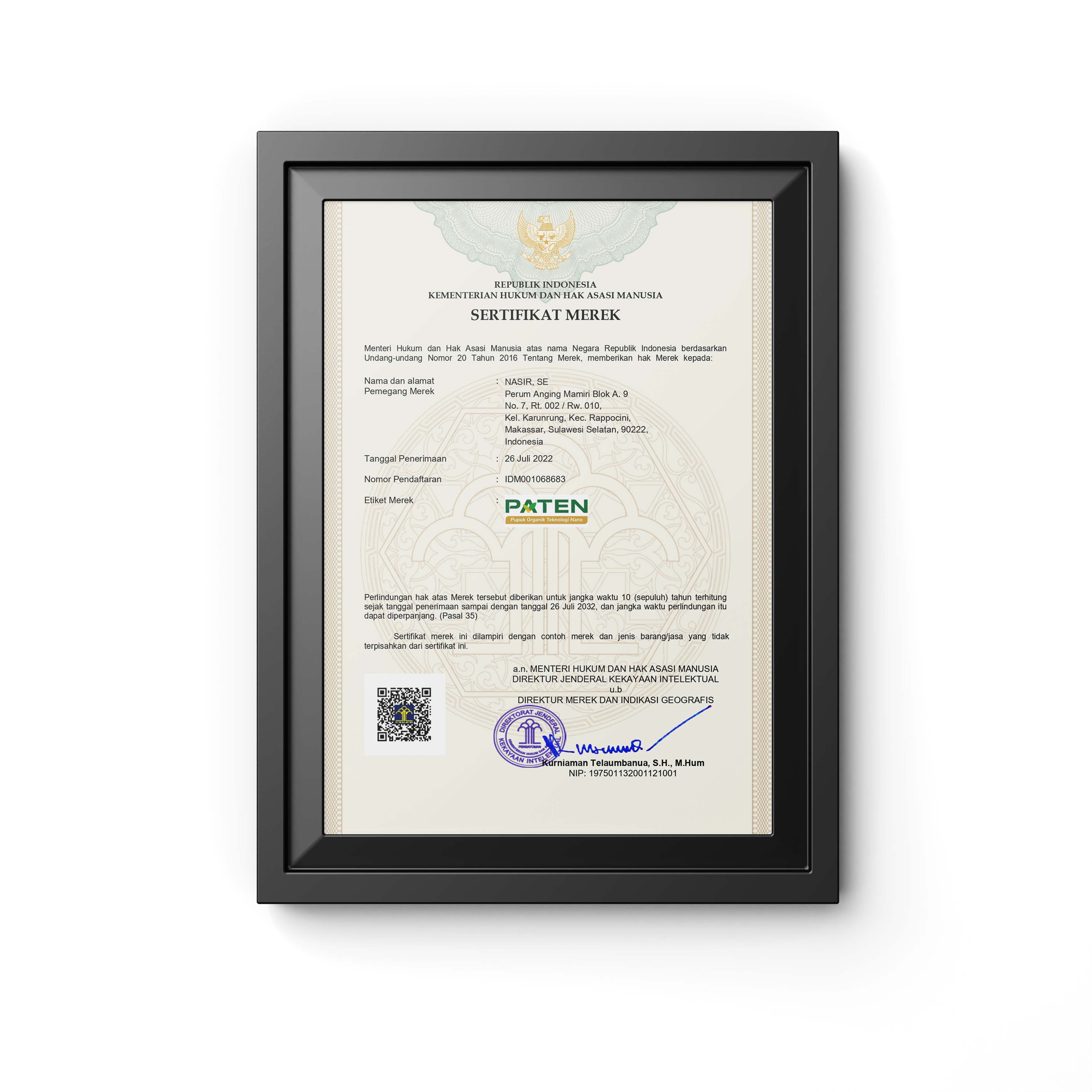 Seritifikat Merk Paten